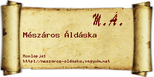 Mészáros Áldáska névjegykártya